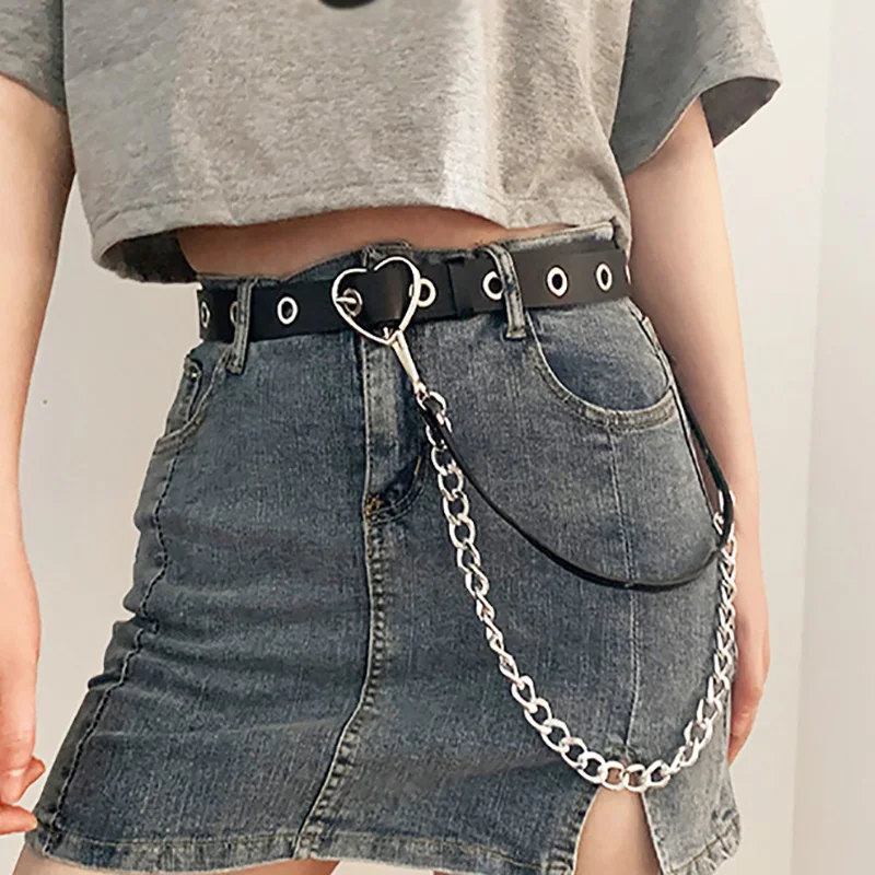 Women Belts Luxury Brand PU Leather Strap Punk Chain Heart Buckle Rivet For Jeans Trousers Casual Black Ladies Female Waistband
Women Belts Luxury Brand PU Leather Strap Punk Chain Heart Buckle Rivet For Jeans Trousers Casual Black Ladies Female Waistband