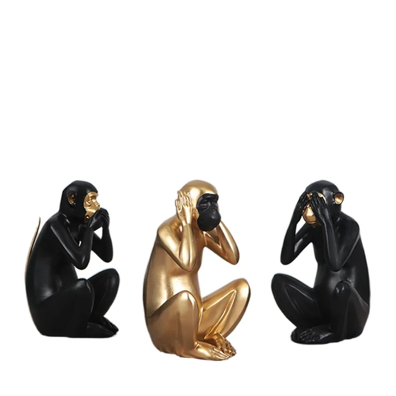Three wise resin monkey statues for home Buddhist Don't listen, don't talk, watch, L3
Three wise resin monkey statues for home Buddhist Don't listen, don't talk, watch, L3