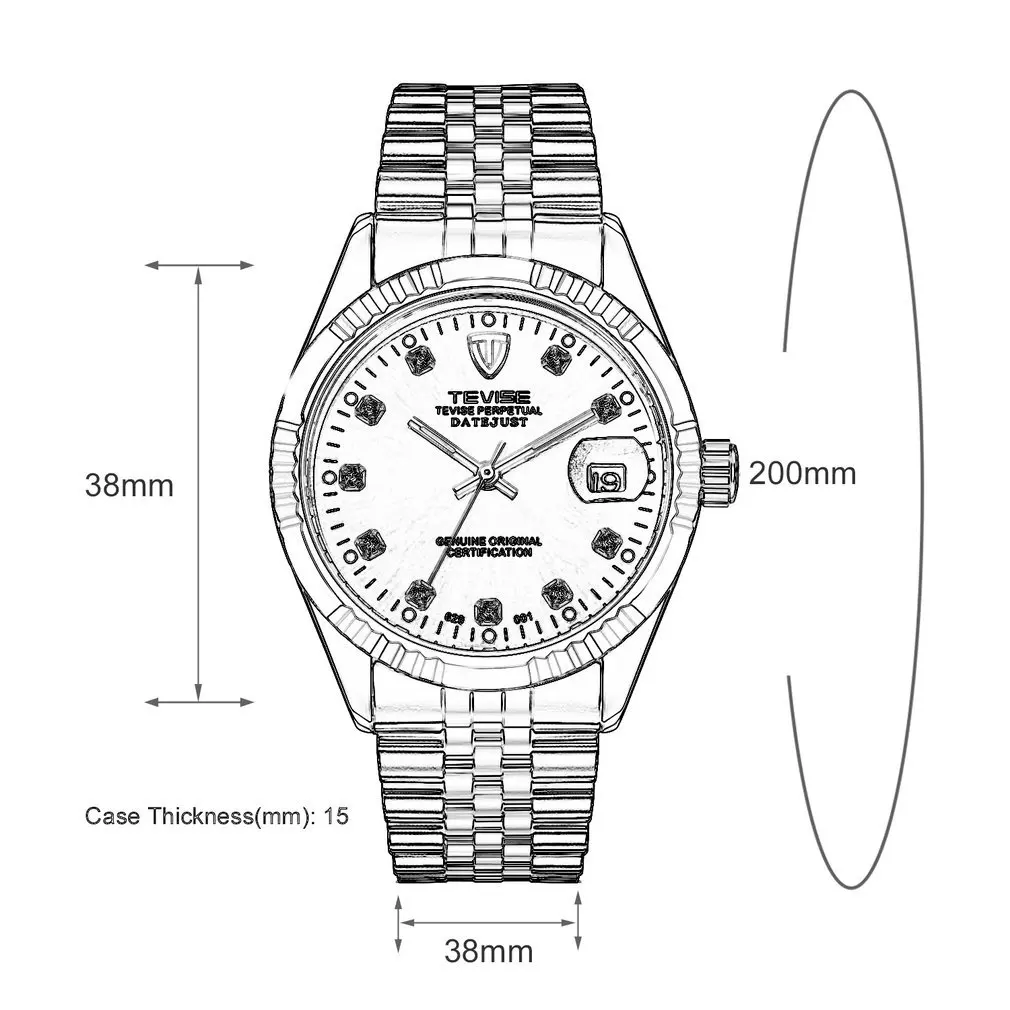 TEVISE Watch Business Luxury Wristwatch Waterproof Semi-automatic Mechanical Calendar Watch Luminous Casual Watches
TEVISE Watch Business Luxury Wristwatch Waterproof Semi-automatic Mechanical Calendar Watch Luminous Casual Watches