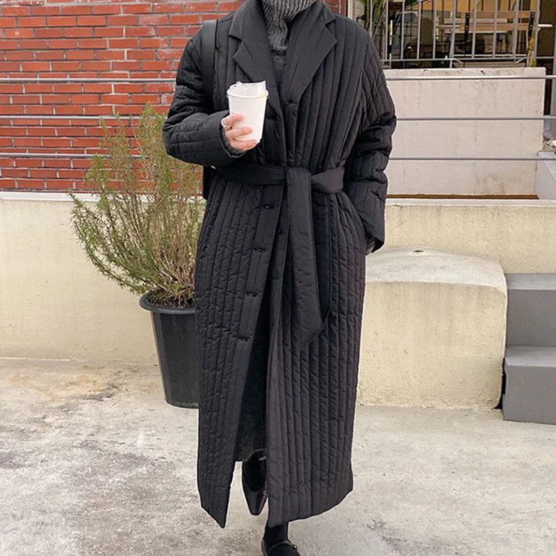 Retro Long Cotton-padded Jacket Lapel Single-breasted Pocket Lace-up Collect Waist Warm Harajuku Jacket Women Clothing 2020
Retro Long Cotton-padded Jacket Lapel Single-breasted Pocket Lace-up Collect Waist Warm Harajuku Jacket Women Clothing 2020