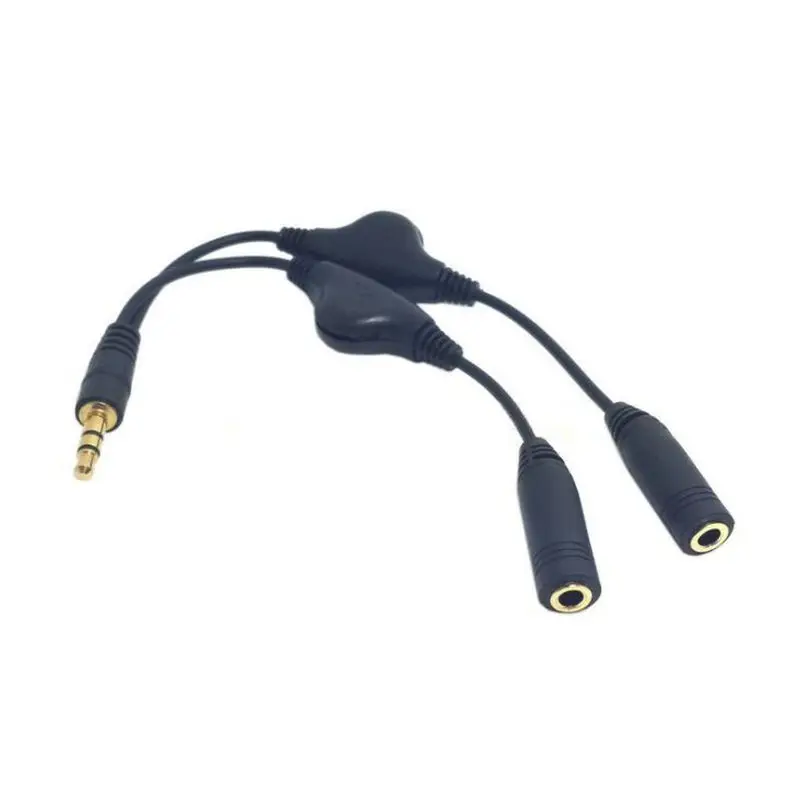 1pcs 3.5mm Male to Dual Female Stereo Headphone Audio Extension Cord Cable +Volume Control
1pcs 3.5mm Male to Dual Female Stereo Headphone Audio Extension Cord Cable +Volume Control