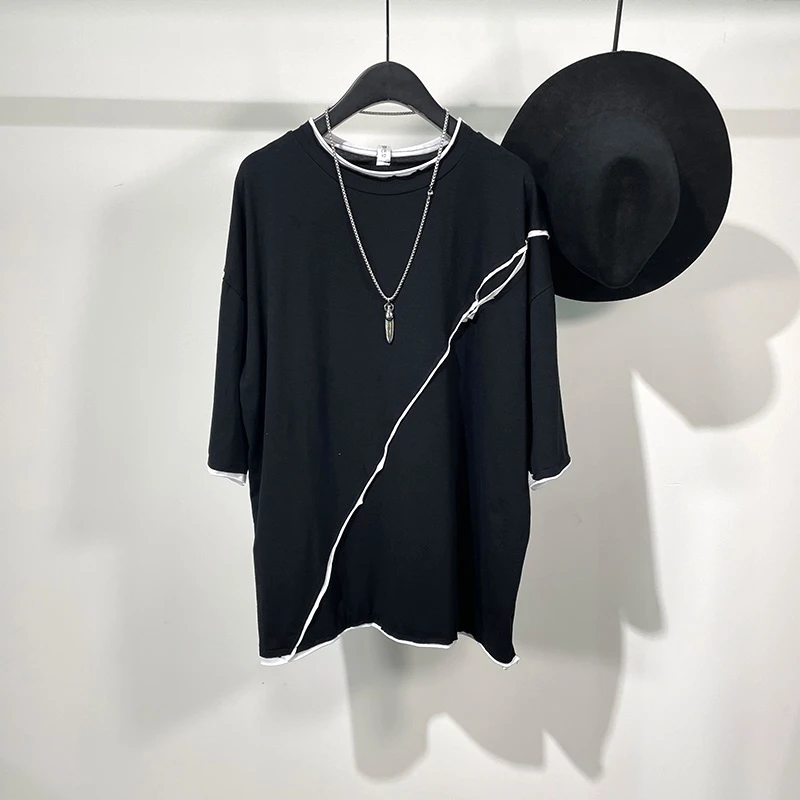 Оригинальная летняя модная мужская темная черная Асимметричная строчка, свободная индивидуализированная футболка, модный дизайнерский То...
Оригинальная летняя модная мужская темная черная Асимметричная строчка, свободная индивидуализированная футболка, модный дизайнерский То...