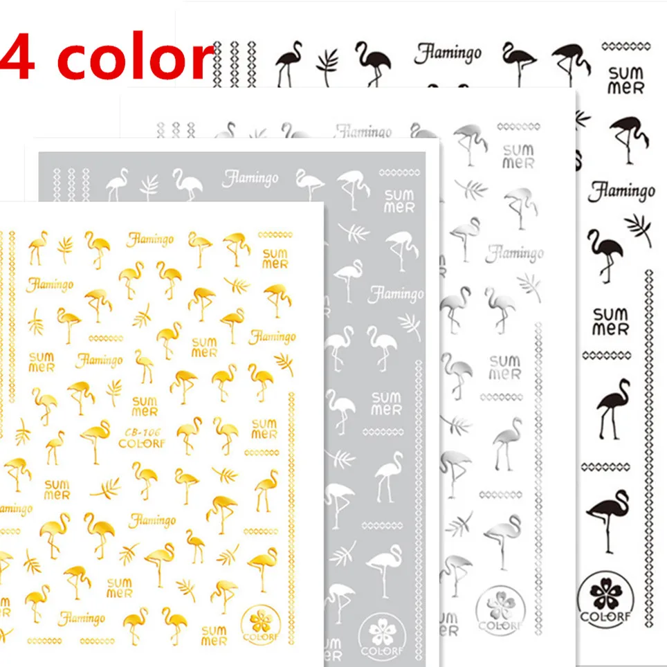 Newest Black White Gold Flamingo Design 3D Self Adhesive Back Glue Decal Stamping DIY Decoration Wraps Nail Art Stickers CB 106
Newest Black White Gold Flamingo Design 3D Self Adhesive Back Glue Decal Stamping DIY Decoration Wraps Nail Art Stickers CB 106