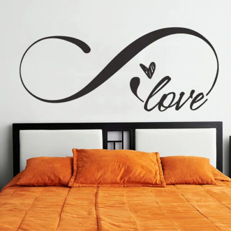 

Love Infinity Wall Sticker Symbol Bedroom Headboard Quote Vinyl Decals Mural Room Removable Art Decor Wallpaper A205