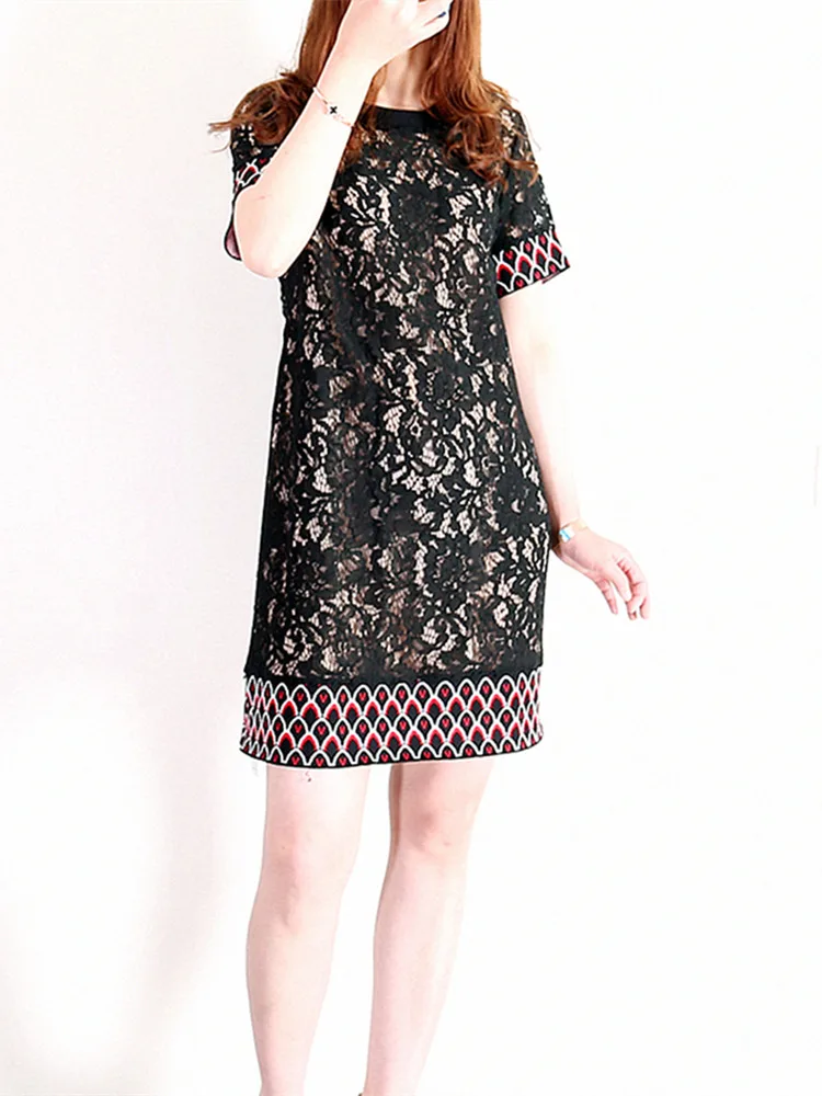 Dresses Summer 2020 Woman Office Lady Plus Size Women Dress A-line Solid Short Sleeve Lace Knee-length O-neck Dresses For Women
Dresses Summer 2020 Woman Office Lady Plus Size Women Dress A-line Solid Short Sleeve Lace Knee-length O-neck Dresses For Women