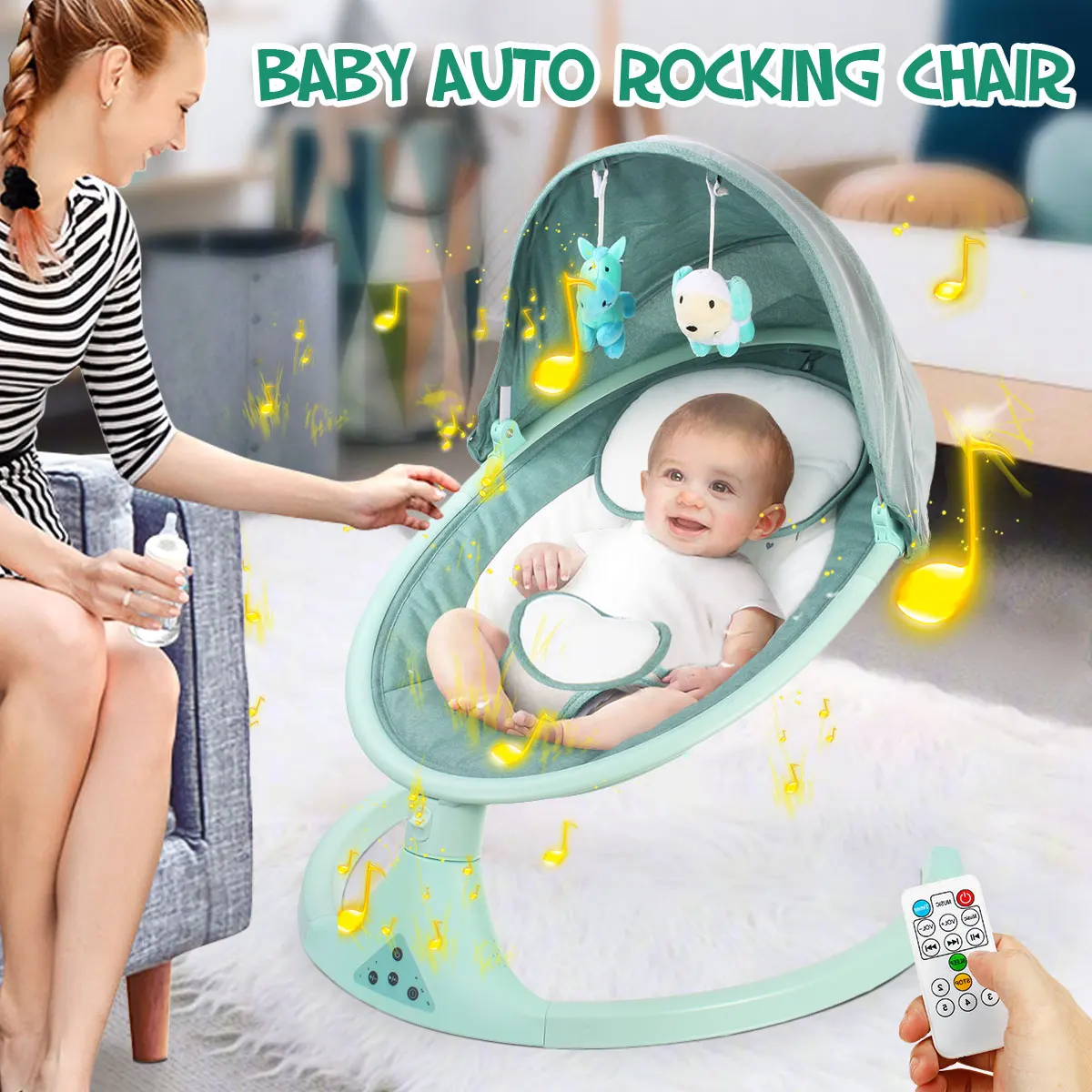 Baby Electric Music Rocking Chair Newborns Sleeping Cradle Bed Child Comfort Aluminum Alloy Chair Reclining for baby 0-1 years
Baby Electric Music Rocking Chair Newborns Sleeping Cradle Bed Child Comfort Aluminum Alloy Chair Reclining for baby 0-1 years
