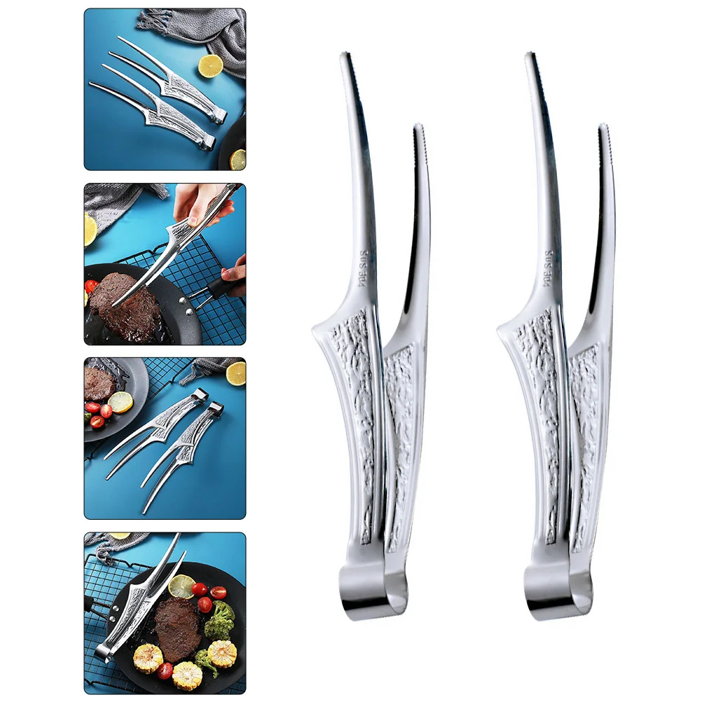 2Pcs Stainless Steel Kitchen Tongs Outdoor Barbecue Clamps Steak Tongs (Silver)
2Pcs Stainless Steel Kitchen Tongs Outdoor Barbecue Clamps Steak Tongs (Silver)