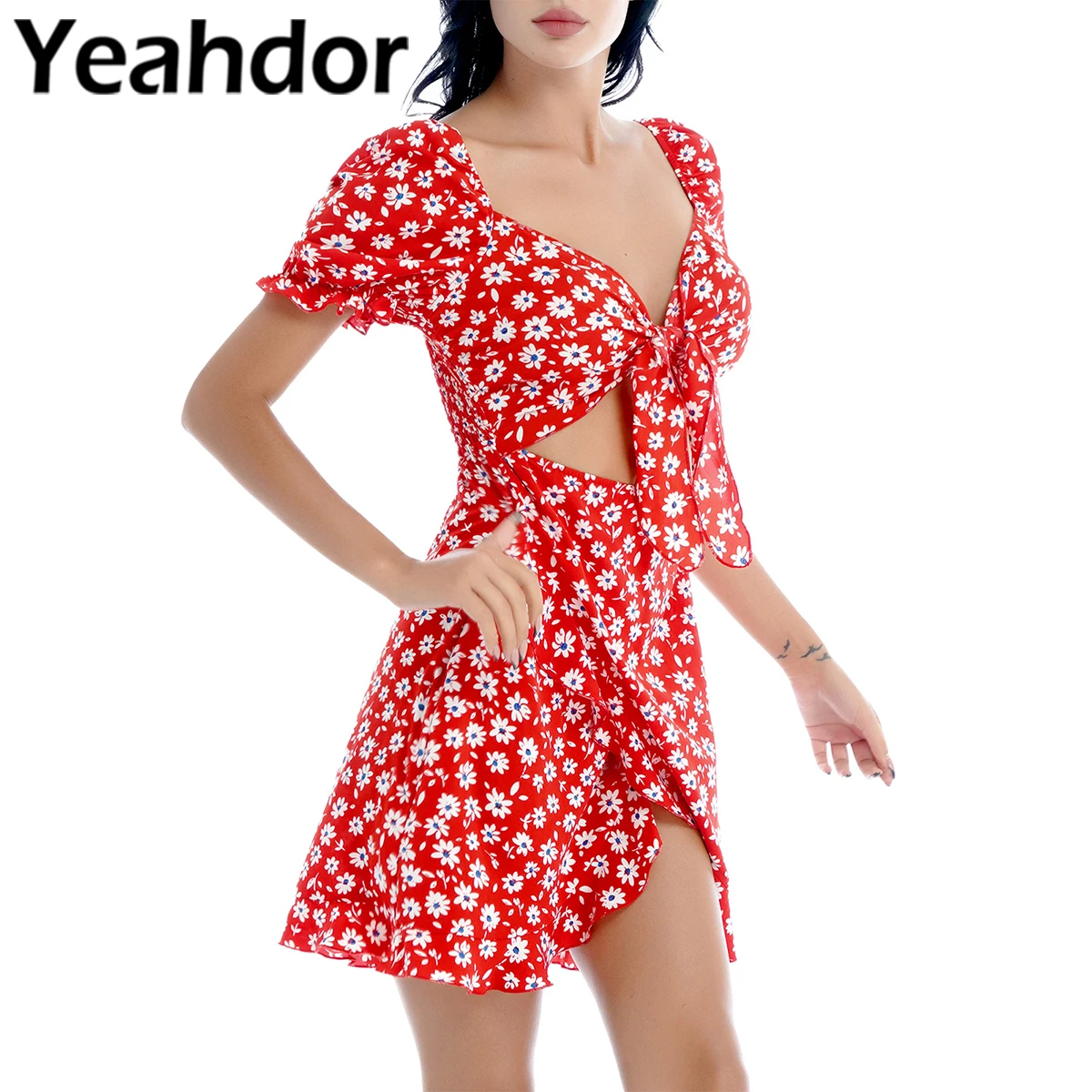 2021 Women Sexy Dresses Summer Streetwear Floral Print Chiffon Off Shoulder Short Sleeves Hollow Out High Waist A-line Dress
2021 Women Sexy Dresses Summer Streetwear Floral Print Chiffon Off Shoulder Short Sleeves Hollow Out High Waist A-line Dress