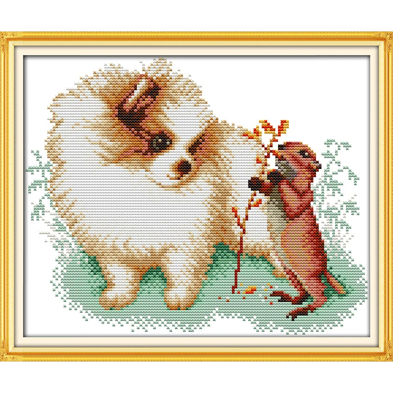 Everlasting Love Pomeranian And Squirrel Chinese Cross Stitch Kits Ecological Cotton Stamped DIY New Year Decorations For Home
Everlasting Love Pomeranian And Squirrel Chinese Cross Stitch Kits Ecological Cotton Stamped DIY New Year Decorations For Home