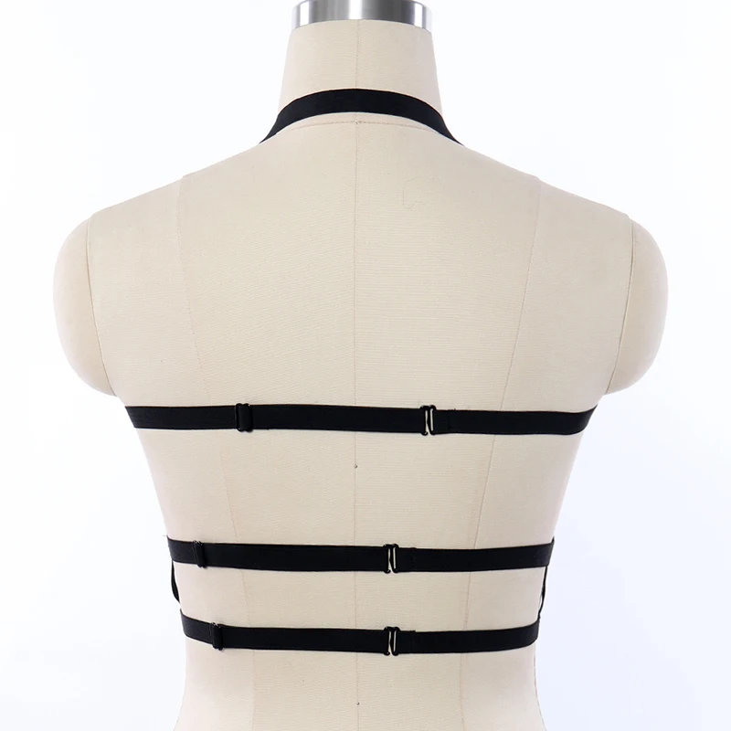 Goth Top Pentagram Harness Bra Elastic Body Cage Pastel Belt Star Bondage Sexy Lingerie | Женская одежда