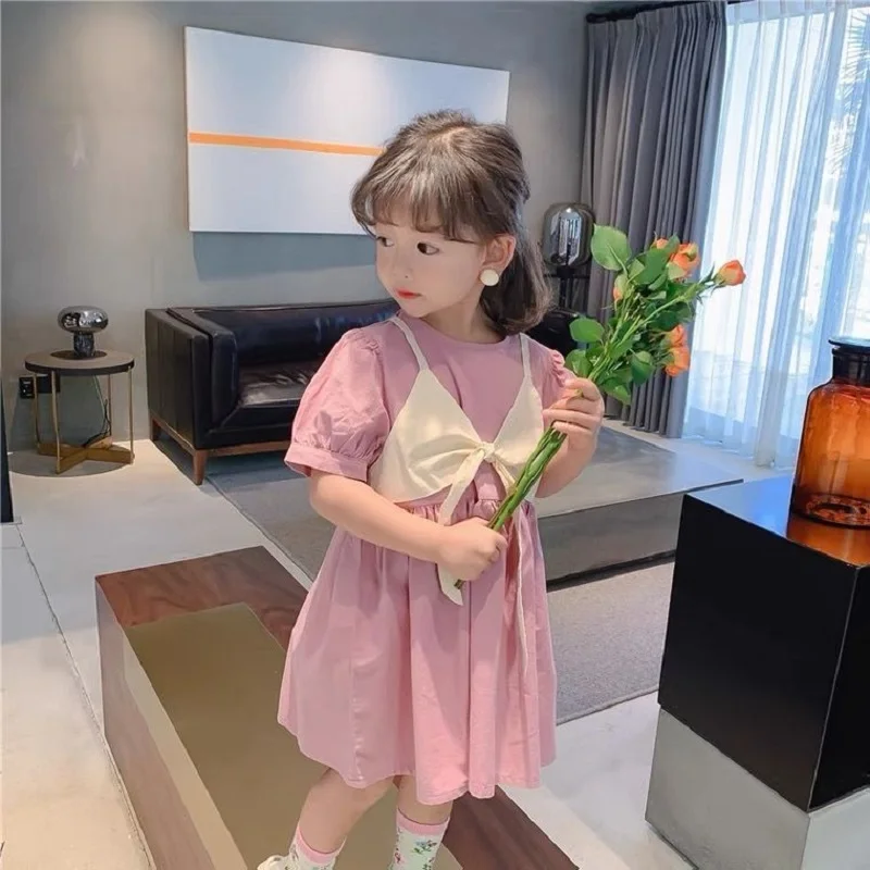 Girls' Puff Sleeve Princess Dress 2021 Summer Dress New Baby Fake Two Piece Net Red Dress Children'S Western Skirt
Girls' Puff Sleeve Princess Dress 2021 Summer Dress New Baby Fake Two Piece Net Red Dress Children'S Western Skirt