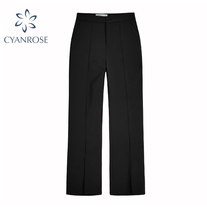 Black Casual Pants Women Chic Vintage Straight Tube High Waist Skinny Trumpet Pants 2021 Autumn Front Split Female Long Trouser
Black Casual Pants Women Chic Vintage Straight Tube High Waist Skinny Trumpet Pants 2021 Autumn Front Split Female Long Trouser