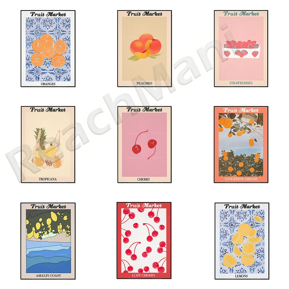 Tangerine Dream fruit market posters, peaches, oranges, lemons, cherries, abstract Matisse fruit prints, Danish pastel room deco
Tangerine Dream fruit market posters, peaches, oranges, lemons, cherries, abstract Matisse fruit prints, Danish pastel room deco