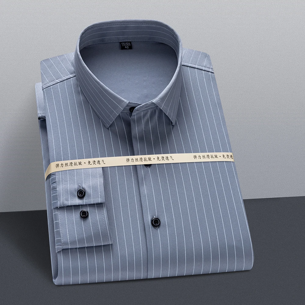 2021 New Men Solid Stretch Shirt Long Sleeve Slim Fit Business Formal Dress Shirts Easy Care Tops Male Clothing
2021 New Men Solid Stretch Shirt Long Sleeve Slim Fit Business Formal Dress Shirts Easy Care Tops Male Clothing