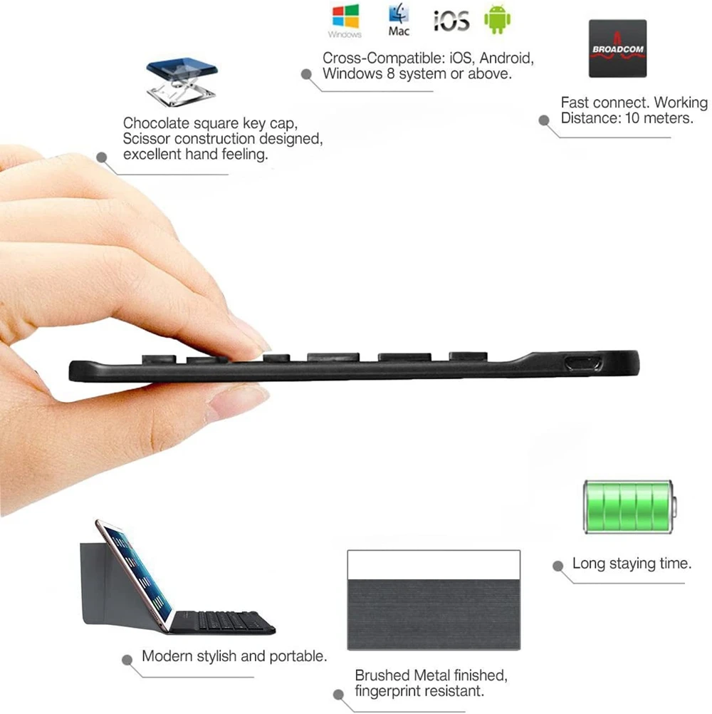 Мини Беспроводная Bluetooth клавиатура Русский Испанский для ноутбука iPad Apple Mac