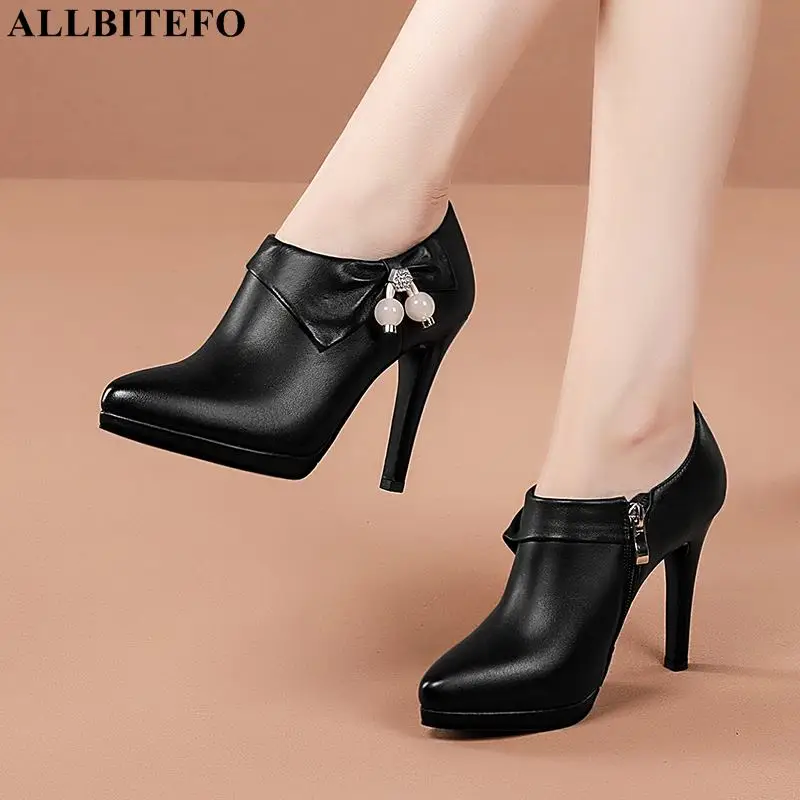 Лидер продаж, пикантная женская обувь ALLBITEFO из натуральной кожи на высоком каблуке и платформе, Офисная женская обувь, женские туфли на высо... 
Лидер продаж, пикантная женская обувь ALLBITEFO из натуральной кожи на высоком каблуке и платформе, Офисная женская обувь, женские туфли на высо...