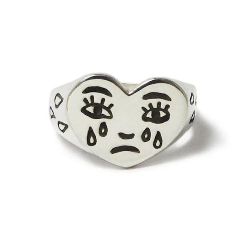 Funny Crying Heart Rings for Women Cute Trendy Vintage Silver Color Special Personality Finger Accessories Jewellery 2020 L4M695
Funny Crying Heart Rings for Women Cute Trendy Vintage Silver Color Special Personality Finger Accessories Jewellery 2020 L4M695