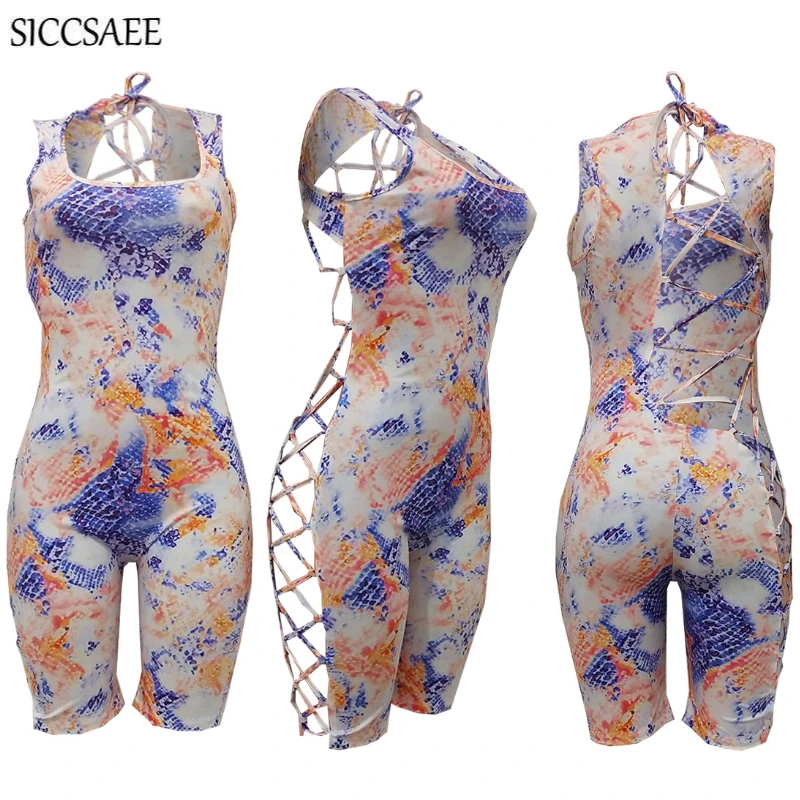 Serpentine Ribbons Lace Up Open Back Bandage Playsuits Snake Skin Tie Dye Print Bodycon Bodysuit Sexy One Piece Jumpsuit Shorts
Serpentine Ribbons Lace Up Open Back Bandage Playsuits Snake Skin Tie Dye Print Bodycon Bodysuit Sexy One Piece Jumpsuit Shorts