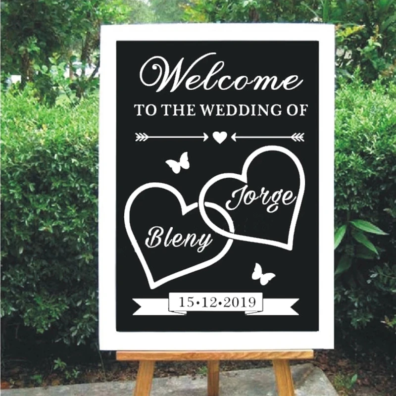 Wedding Welcome Signage Vinyl Mirror Stickers Murals Custom Names With Hearts Decals New Design Wedding Decoration HY2009
Wedding Welcome Signage Vinyl Mirror Stickers Murals Custom Names With Hearts Decals New Design Wedding Decoration HY2009