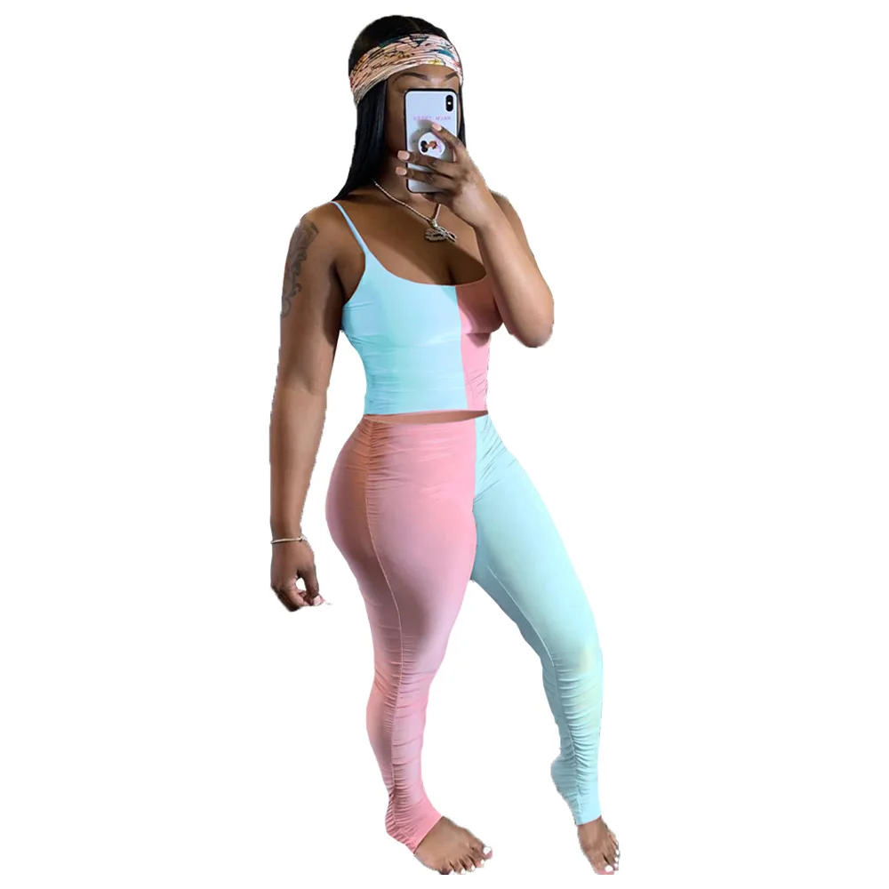 2020 summer color patchwork fitness ladies tracksuit matching sets crop top + high waist legging pants lounge wear
2020 summer color patchwork fitness ladies tracksuit matching sets crop top + high waist legging pants lounge wear