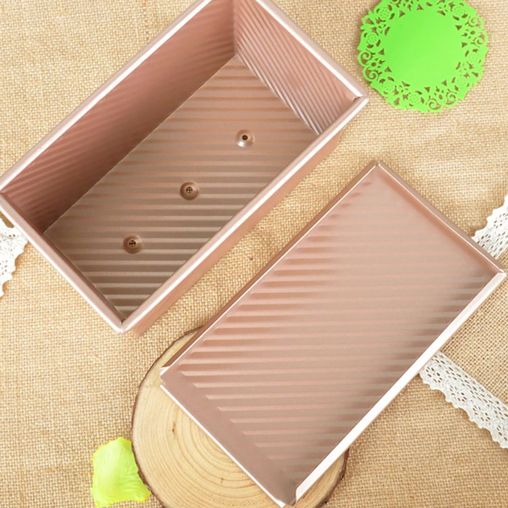 Pullman Loaf Pan with Lid Non-Stick Bakeware Bread Toast Mold Aluminum Alloy Corrugated
Pullman Loaf Pan with Lid Non-Stick Bakeware Bread Toast Mold Aluminum Alloy Corrugated