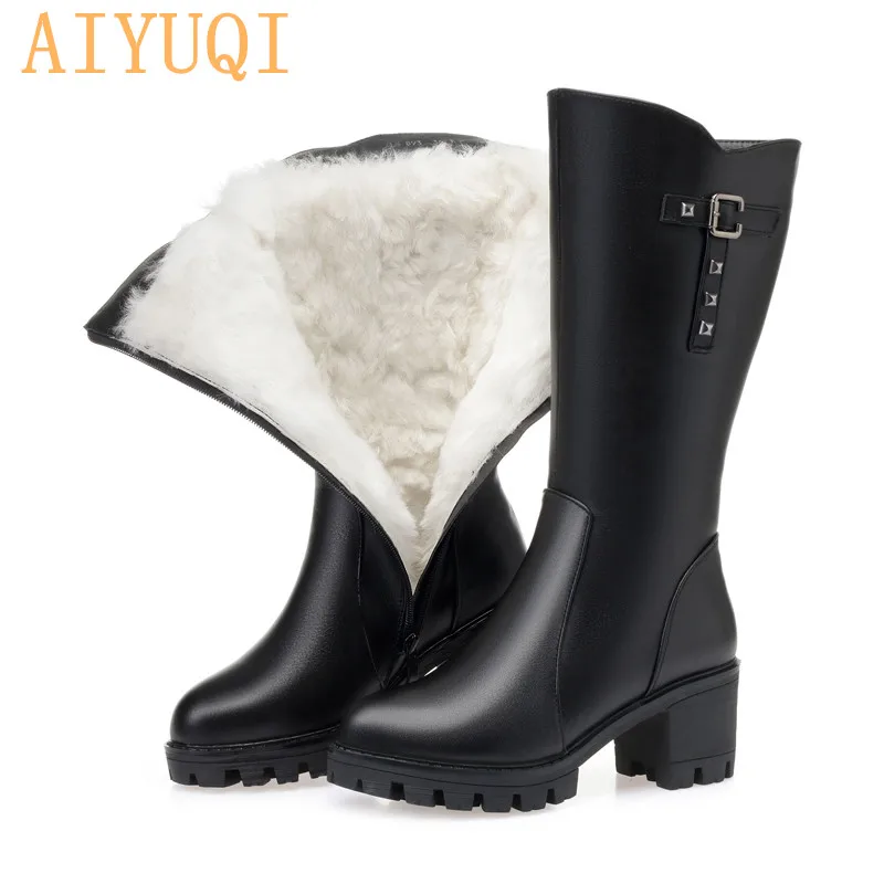AIYUQI New Women Long Boots Genuine Leather Ladies Shoes Wool Warm Winter Big Size Woman Shoes Size 35-43 
AIYUQI New Women Long Boots Genuine Leather Ladies Shoes Wool Warm Winter Big Size Woman Shoes Size 35-43