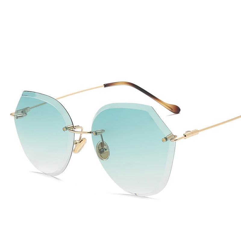RBROVO 2021 Gradient Ocean Lens Sunglasses Women Top Brand Designer Frameless Candies Sun Glasses Vintage Oculos De Sol Feminina |