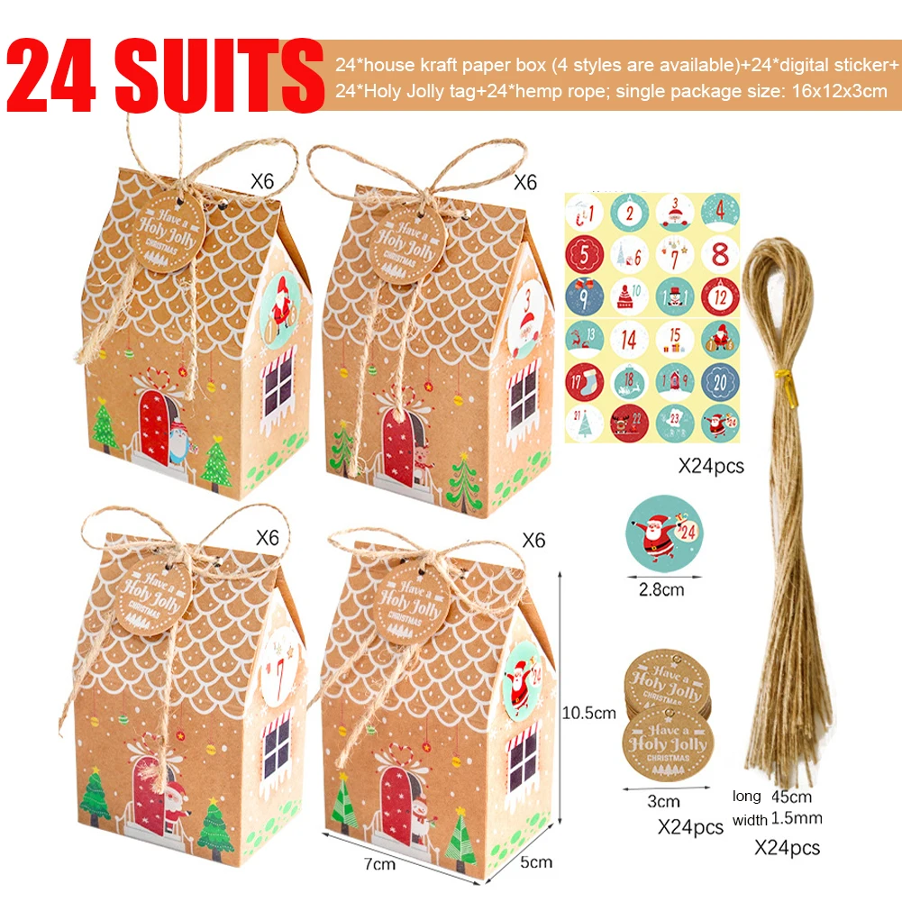 24pcs Kraft Paper House Shape With Ropes Candy Gift Bags Cookie Bags Packaging Boxes Christmas Tree Pendant Party Decor
24pcs Kraft Paper House Shape With Ropes Candy Gift Bags Cookie Bags Packaging Boxes Christmas Tree Pendant Party Decor