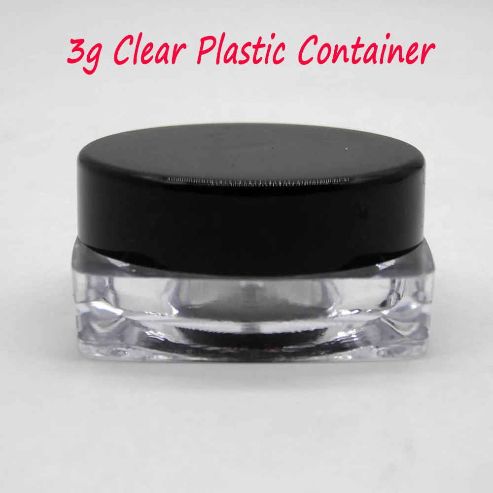 

5pcs 3 Gram Jar Make Up Jar Cosmetic Sample Empty Container Plastic Round Lid Small Bottle with Black White Clear Cap 2