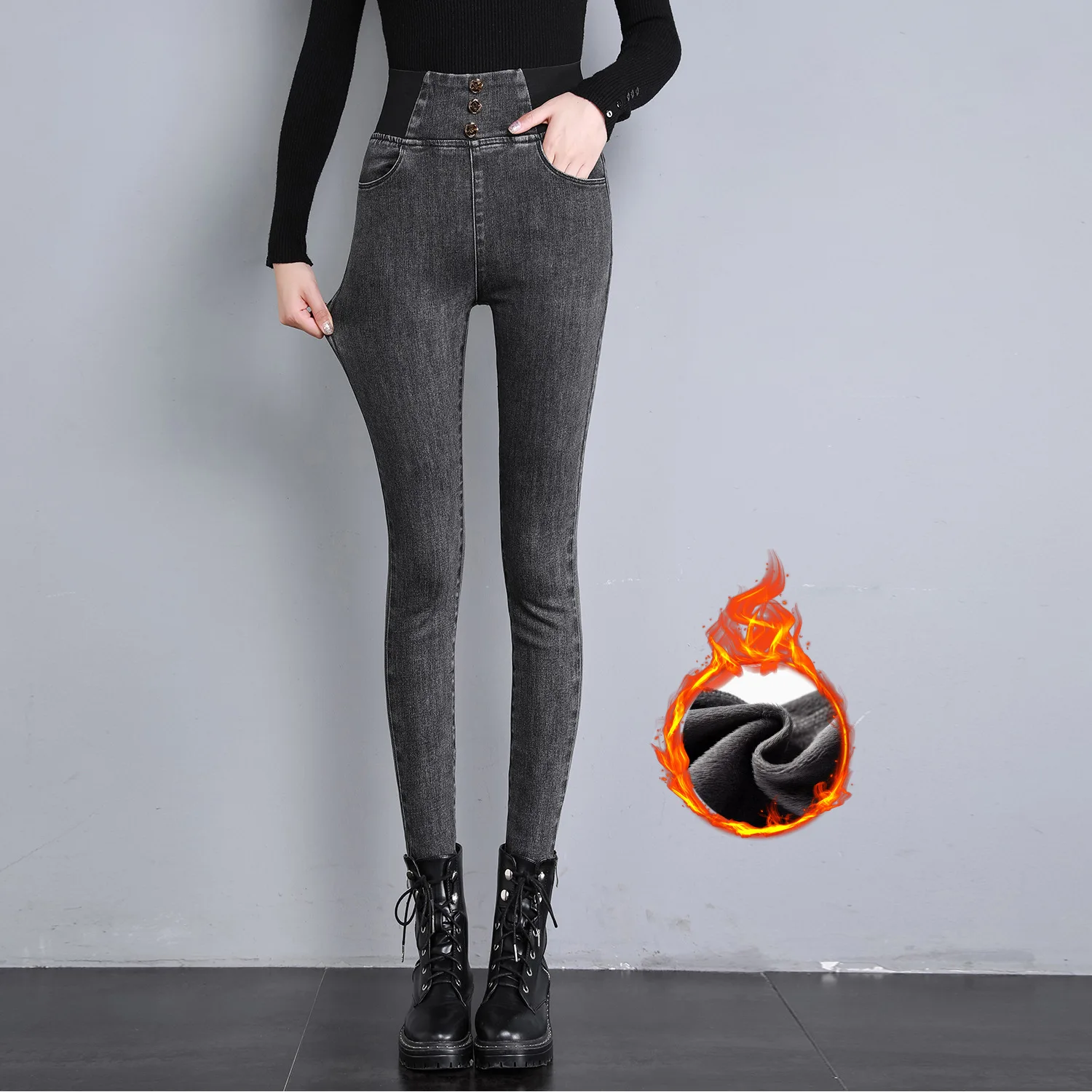 Зима 2020 Новое поступление эластичная талия высокая талия плюшевая подкладка теплые джинсы женские тонкие брюки-карандаш теплые джинсы зима 1081
Зима 2020 Новое поступление эластичная талия высокая талия плюшевая подкладка теплые джинсы женские тонкие брюки-карандаш теплые джинсы зима 1081