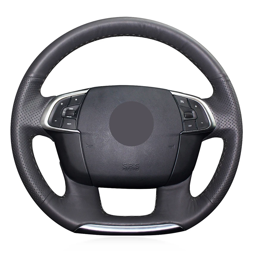 

Hand-stitched Black Leather Car Steering Wheel Cover for Citroen C4 C4L DS4 2011 2012 2013 2014 2015