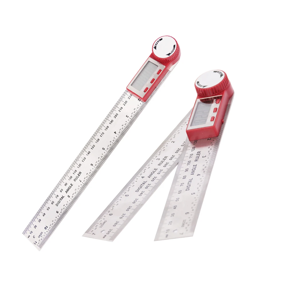 200mm 300mm Portable 360 Degree Stainless Steel Double Scale Digital Angle Ruler
200mm 300mm Portable 360 Degree Stainless Steel Double Scale Digital Angle Ruler