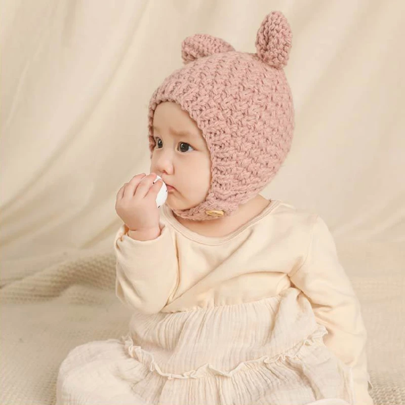 Winter Warm Baby Beanie Cap Ear Protection Knitted Solid Color Hat for Kids Children Girls Boys
Winter Warm Baby Beanie Cap Ear Protection Knitted Solid Color Hat for Kids Children Girls Boys