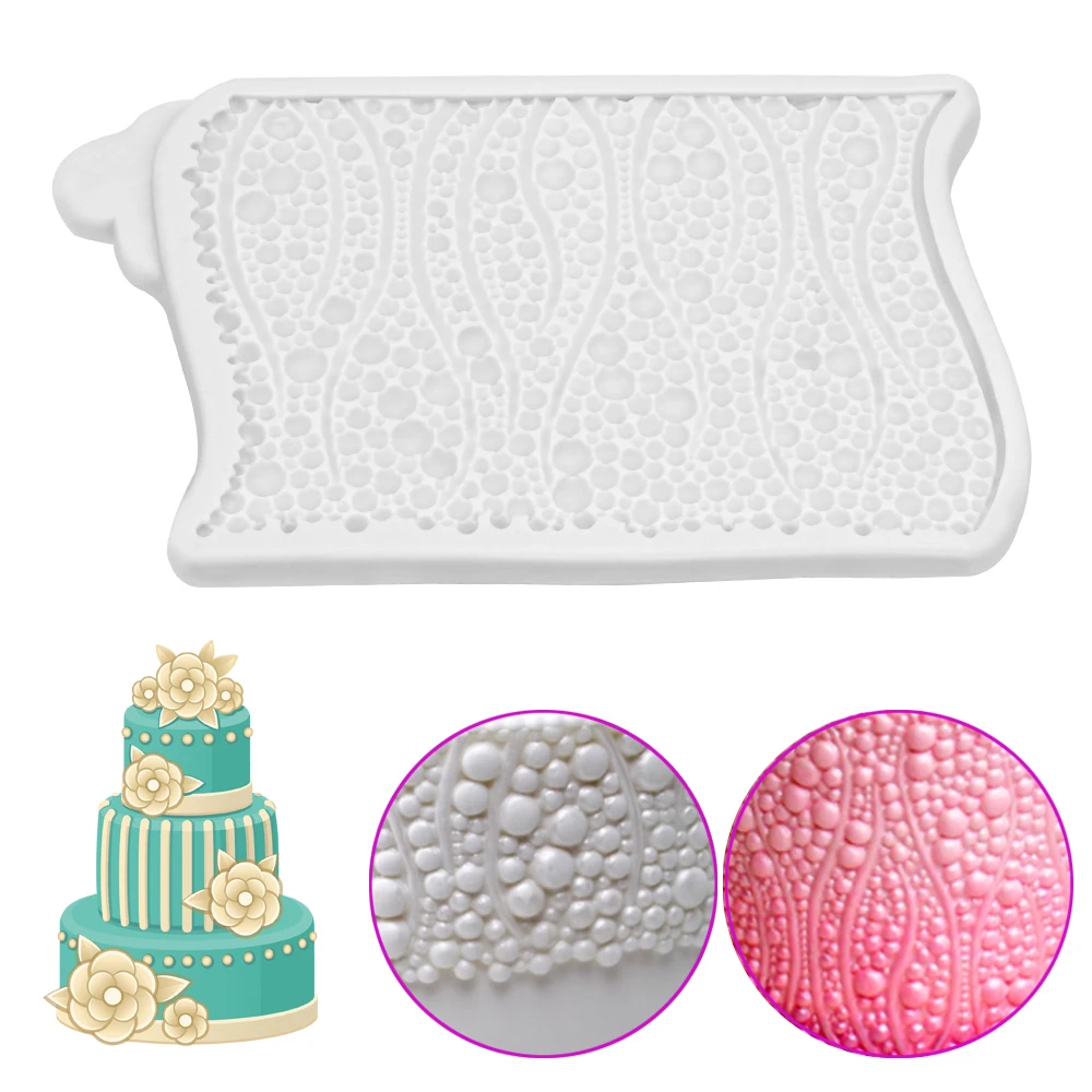 

Chocolate Candy Paste SugarCraft Mould Pearls Seaweed Silicone Fondant Cake Mold Birthday Bubbles Pattern Cake Decorating Tools