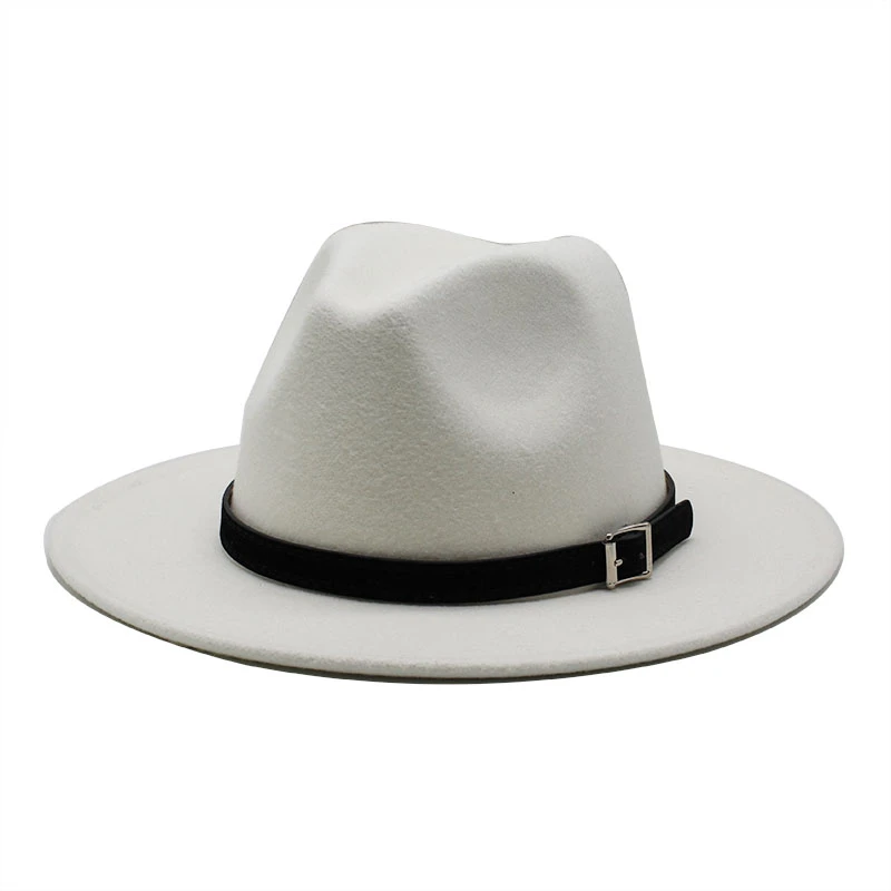 New Black white yellow Men Wool Fedora Hat Wide Brim Women Imitation Woolen Ladies Fedoras Jazz Hat Belt Caps Bowler Felt Hats
New Black white yellow Men Wool Fedora Hat Wide Brim Women Imitation Woolen Ladies Fedoras Jazz Hat Belt Caps Bowler Felt Hats
