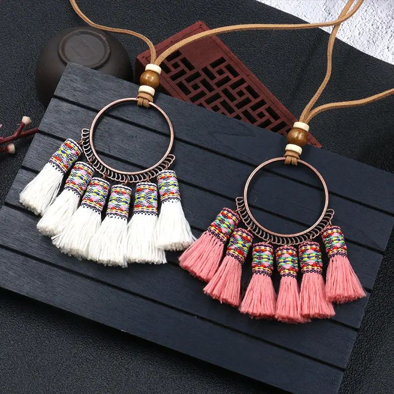 Vintage Boho Long Fringe Tassel Necklaces Pendant For Women Collier Femme Bohemian Embroidery Jewelry Collar
Vintage Boho Long Fringe Tassel Necklaces Pendant For Women Collier Femme Bohemian Embroidery Jewelry Collar