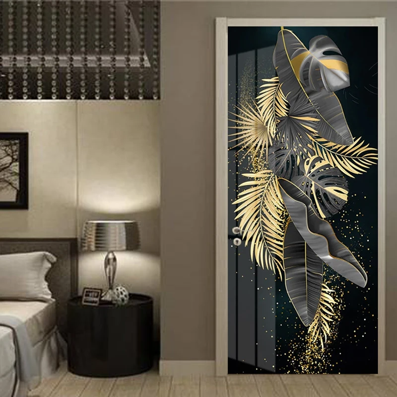 Self-Adhesive Door Sticker Modern Luxury 3D Golden Banana Leaf Wallpaper Living Room Bedroom Door Poster Waterproof 3D Stickers 
Self-Adhesive Door Sticker Modern Luxury 3D Golden Banana Leaf Wallpaper Living Room Bedroom Door Poster Waterproof 3D Stickers