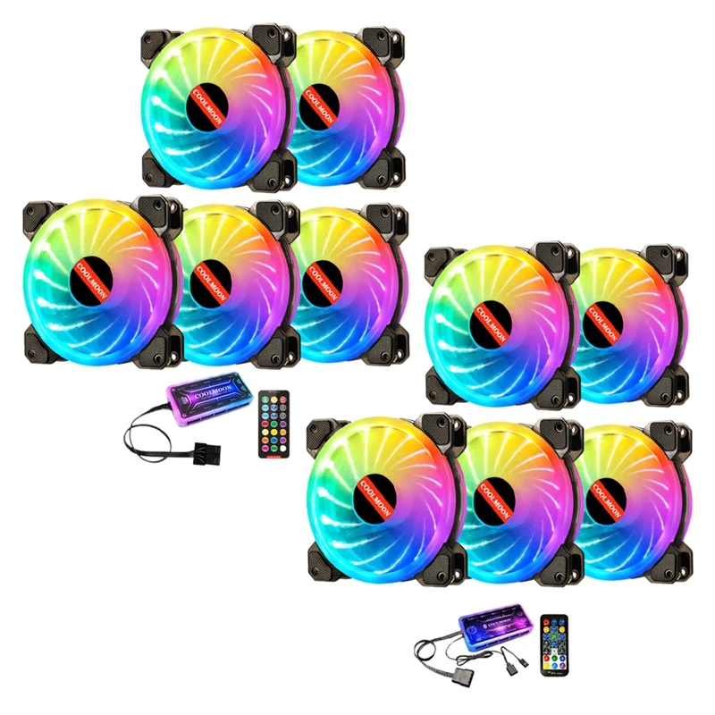 COOLMOON Starlight Fan Set, 12cm Silent Argb Lighting Effect Computer Cooling Case Fan (5 Fan)
COOLMOON Starlight Fan Set, 12cm Silent Argb Lighting Effect Computer Cooling Case Fan (5 Fan)