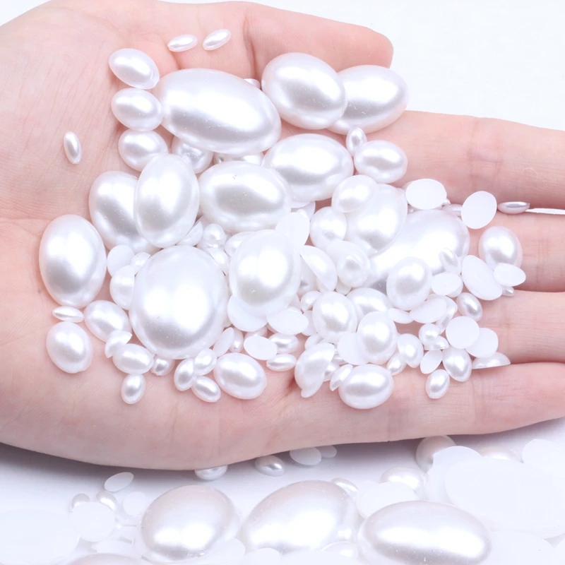 Half Oval Shape 3x6mm-18x25mm White Color Imitation Pearls Flatback Pearls Great For Nail Cellphone Laptop Art Decoration
Half Oval Shape 3x6mm-18x25mm White Color Imitation Pearls Flatback Pearls Great For Nail Cellphone Laptop Art Decoration