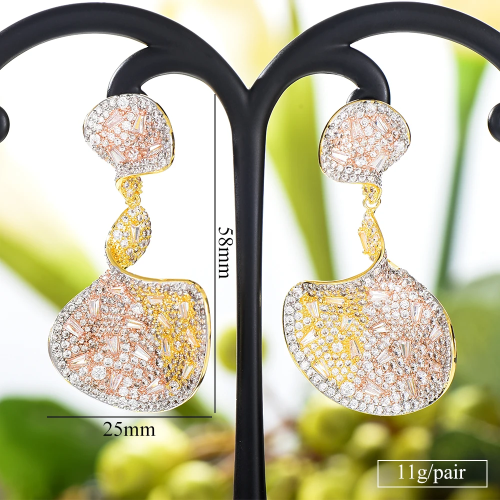High Quality Luxury Dubai Europe Round Pendant Earrings Full Shiny CZ Bride Wedding Party Show Big Earring Girl's Gift Jewelry
High Quality Luxury Dubai Europe Round Pendant Earrings Full Shiny CZ Bride Wedding Party Show Big Earring Girl's Gift Jewelry