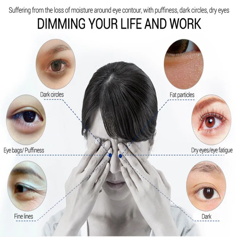 Peptide Anti Aging Eye Serum+Snail Repair Eye Cream Anti-Wrinkle Dark Circle Anti-Puffiness Skin Care Whitening 2PCS