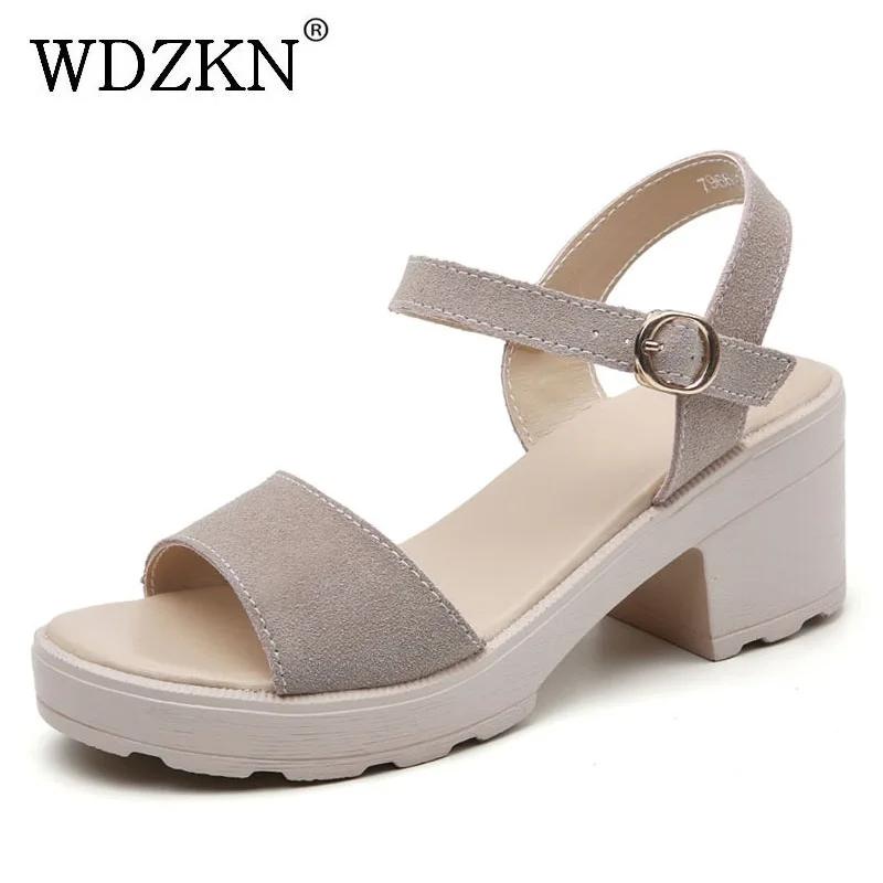 WDZKN Fashion Sandals Women 2021 Summer Open Toe Cow Suede Thick Heel Sandals Buckle Casual High Heel Shoes Sandalias Mujer 
WDZKN Fashion Sandals Women 2021 Summer Open Toe Cow Suede Thick Heel Sandals Buckle Casual High Heel Shoes Sandalias Mujer