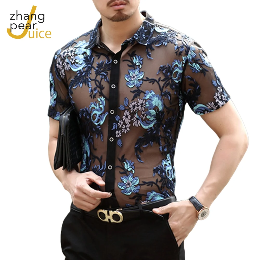 Sexy Men Mesh Shirt Transparent Tops Party Nightclub Shirts Men Fashion Embroidery Lace Black Shirts Sheer
Sexy Men Mesh Shirt Transparent Tops Party Nightclub Shirts Men Fashion Embroidery Lace Black Shirts Sheer