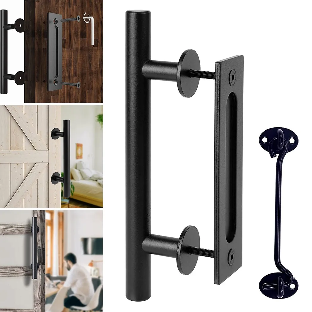 12In Sliding Barn Door Pull Flush Handle Gate Hardware Set Iron Black With Lock Hardware Stainless Steel Kitchen Doors Furniture
12In Sliding Barn Door Pull Flush Handle Gate Hardware Set Iron Black With Lock Hardware Stainless Steel Kitchen Doors Furniture