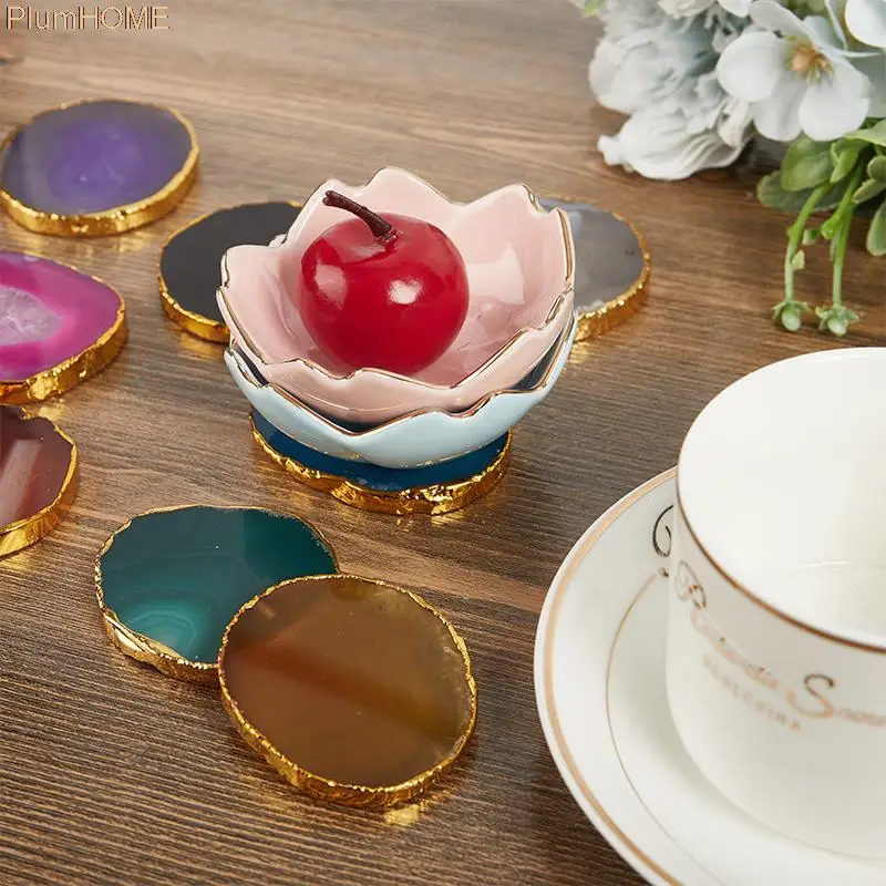 Crystal AGATE SLAB Amethyst Mineral Coaster Electroplated Edging Agate slice Mineral Coaster Healing Reiki Decoration
Crystal AGATE SLAB Amethyst Mineral Coaster Electroplated Edging Agate slice Mineral Coaster Healing Reiki Decoration