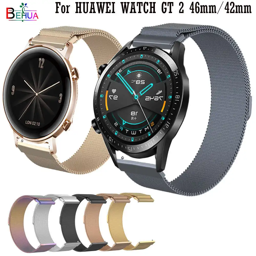 Ремешок для часов из Миланской стали 22 мм 20 HUAWEI watch GT 2 42 46 Amazfit GTR 47 мм|Ремешки часов|