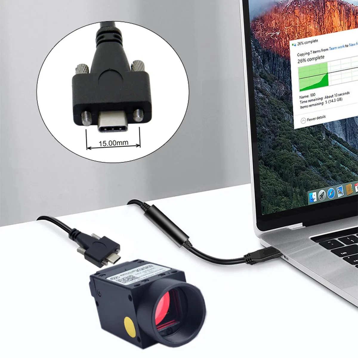 CY 8 Meters USB 3.1 Type-C Dual Screws Locking to Standard USB3.0 Data Cable Mount Type for Camera Recorder
CY 8 Meters USB 3.1 Type-C Dual Screws Locking to Standard USB3.0 Data Cable Mount Type for Camera Recorder