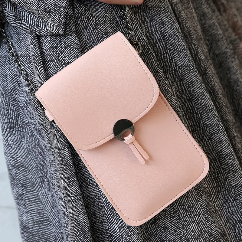 Mini Portable Mobile Phone Bag Metal Strap Chain Cell Phone Bags Women Popular Card Pocket Smart Phones Pouch
Mini Portable Mobile Phone Bag Metal Strap Chain Cell Phone Bags Women Popular Card Pocket Smart Phones Pouch