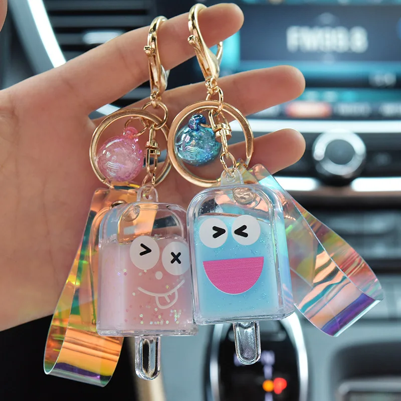 Wholesale Creative Key Chain Quicksand Keychain Cute Face Liquid Floating Ice Cream Keyring Backpack Pendant Couples Gift
Wholesale Creative Key Chain Quicksand Keychain Cute Face Liquid Floating Ice Cream Keyring Backpack Pendant Couples Gift