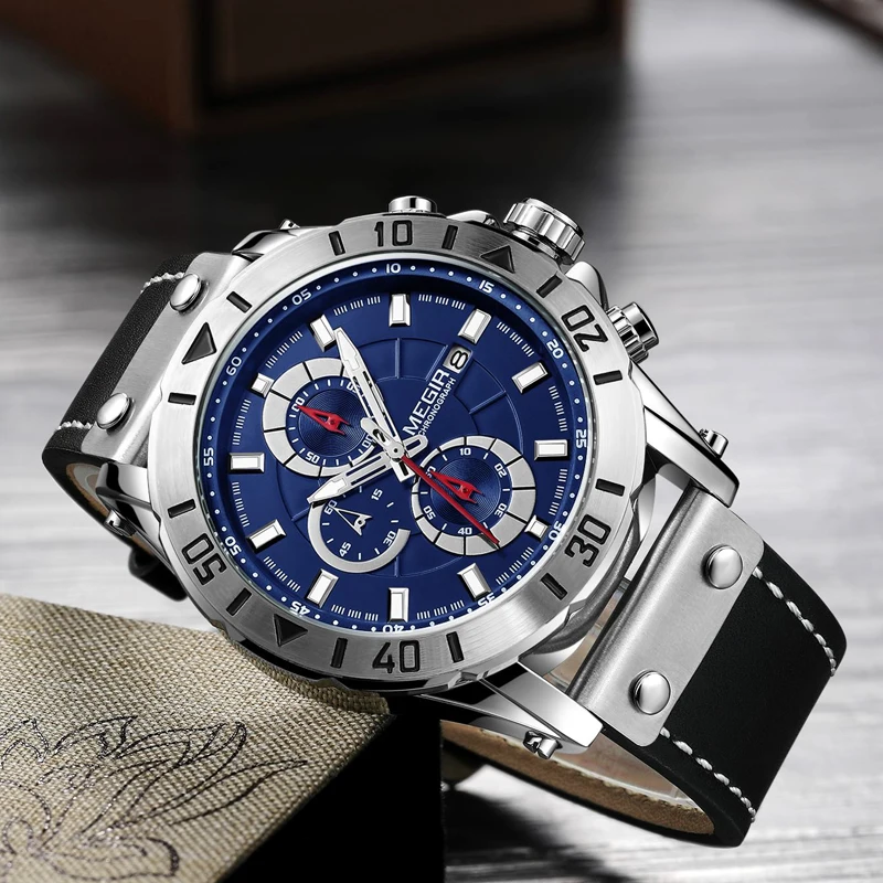 Megir Men's Watches Top 2021 Brand Luxury Reloj Hombre Retro Military Chronograph Wristwatch Relogio Masculino Clock 2081 Blac
Megir Men's Watches Top 2021 Brand Luxury Reloj Hombre Retro Military Chronograph Wristwatch Relogio Masculino Clock 2081 Blac